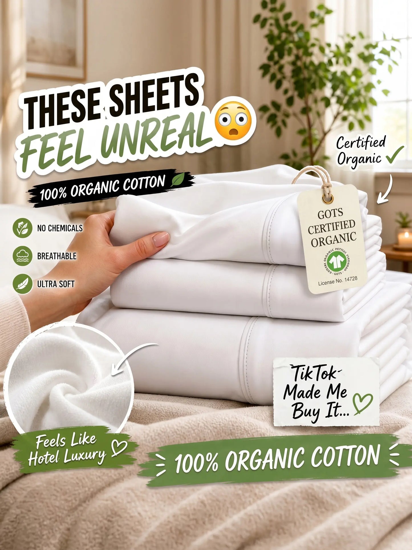Organic Cotton Twin Bedding Set - Hotel Quality