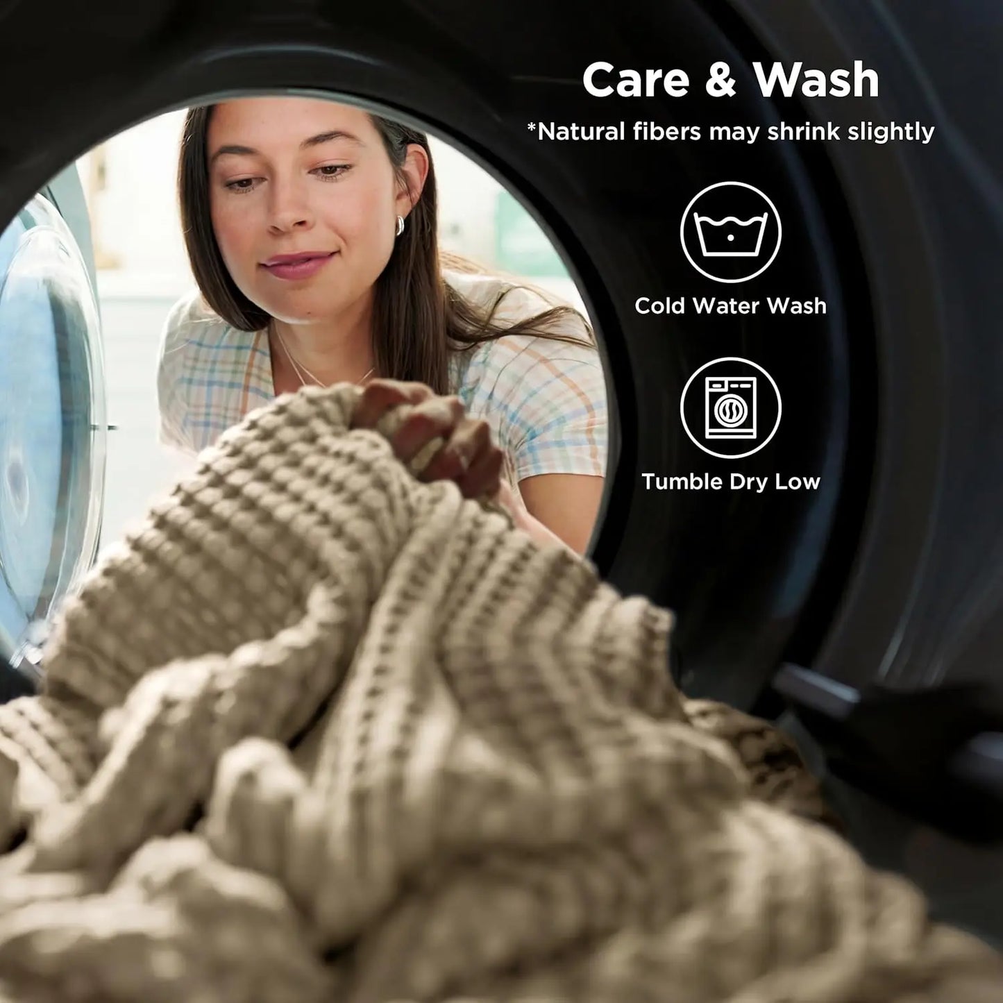 Cooling Cotton Waffle Blanket - Lightweight & Stylish