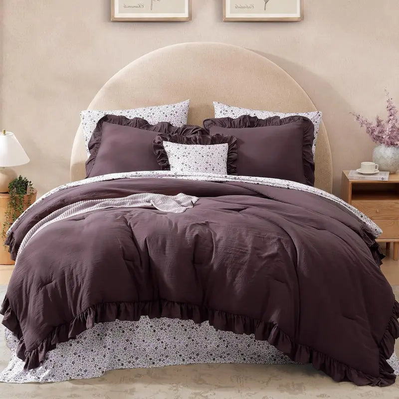 Modern Farmhouse 7Pcs Microfiber Comforter Set