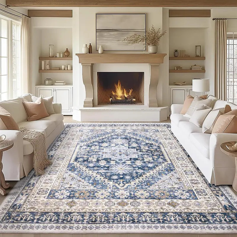 Art&Tuft Vintage Beige Washable Non-Slip Rug