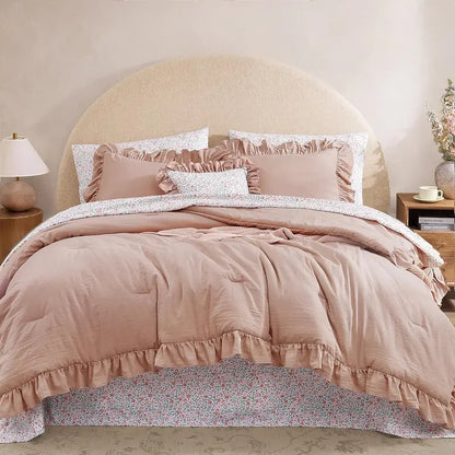 Modern Farmhouse 7Pcs Microfiber Comforter Set