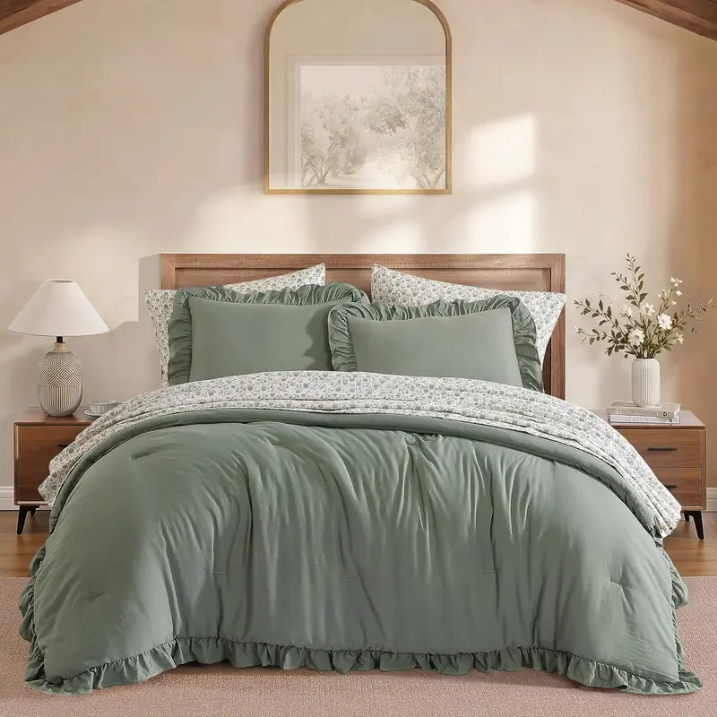 Modern Farmhouse 7Pcs Microfiber Comforter Set