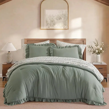 Modern Farmhouse 7Pcs Microfiber Comforter Set