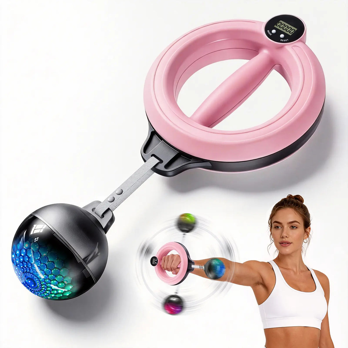 360° Rotating Wrist & Forearm Trainer, Portable Upper Body Strength Tool for Home & Gym