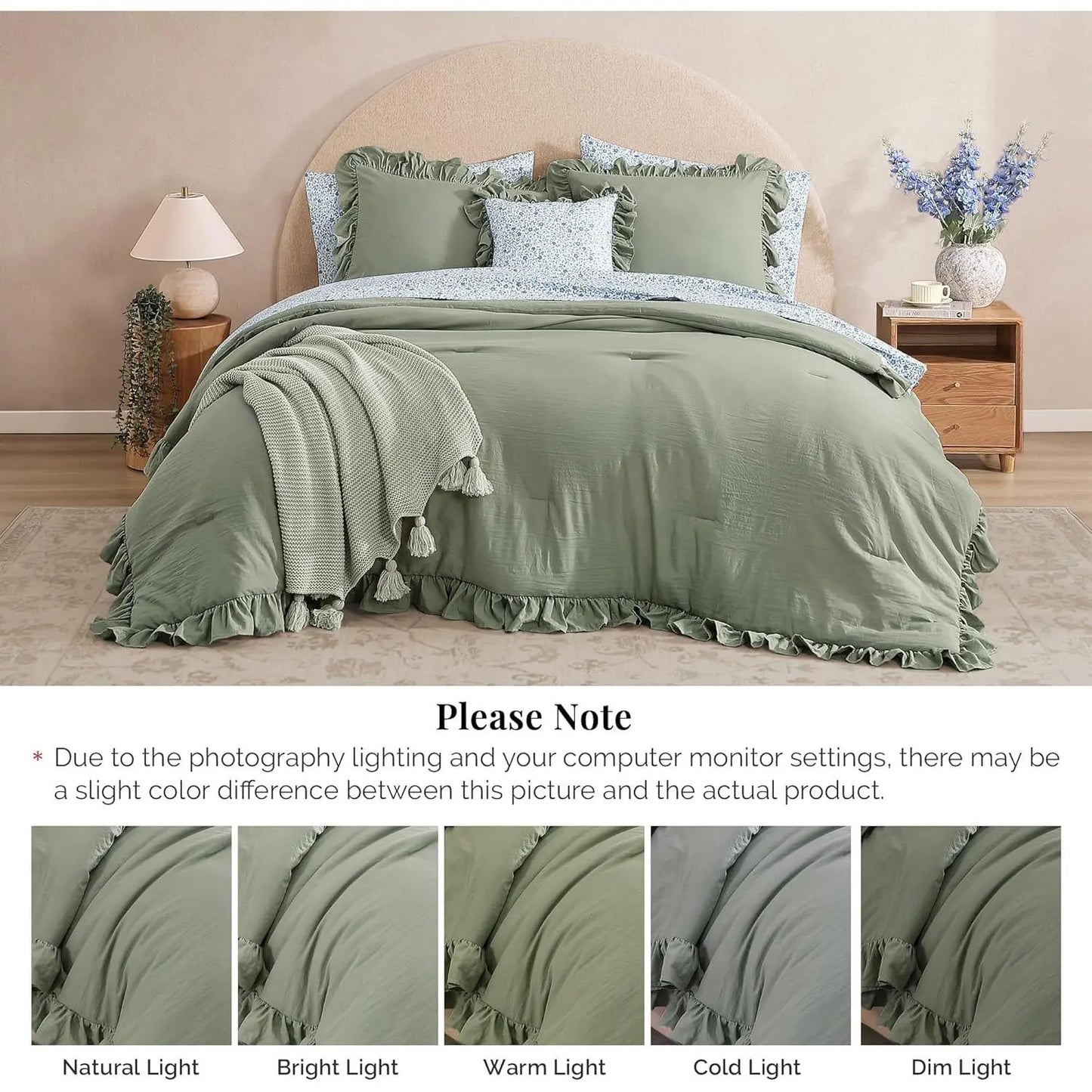 Modern Farmhouse 7Pcs Microfiber Comforter Set