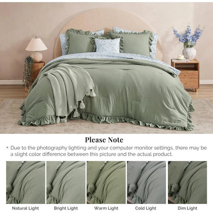 Modern Farmhouse 7Pcs Microfiber Comforter Set