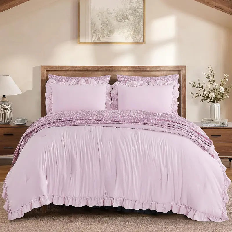 Modern Farmhouse 7Pcs Microfiber Comforter Set