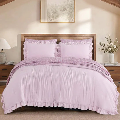 Modern Farmhouse 7Pcs Microfiber Comforter Set