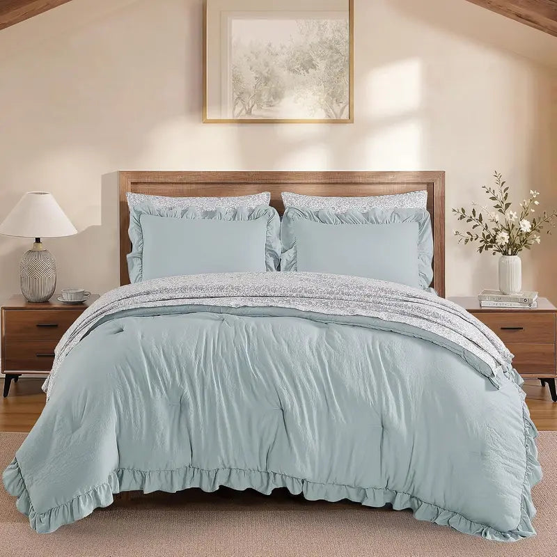 Modern Farmhouse 7Pcs Microfiber Comforter Set
