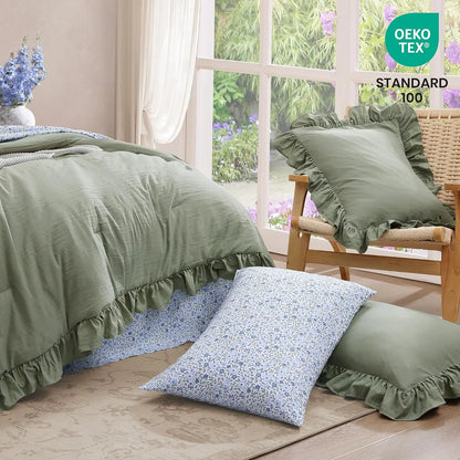 Modern Farmhouse 7Pcs Microfiber Comforter Set