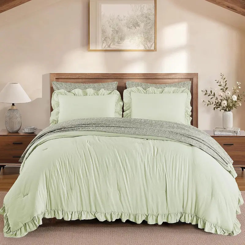 Modern Farmhouse 7Pcs Microfiber Comforter Set