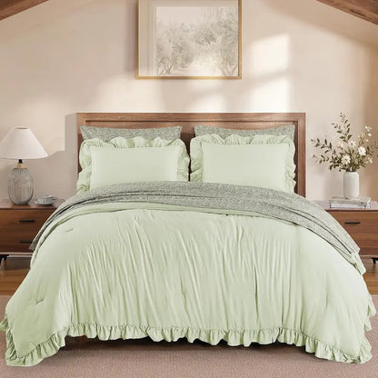 Modern Farmhouse 7Pcs Microfiber Comforter Set