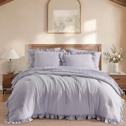 Modern Farmhouse 7Pcs Microfiber Comforter Set