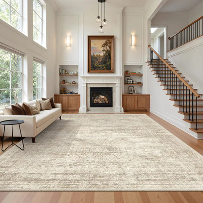 Art&Tuft Vintage Beige Washable Non-Slip Rug