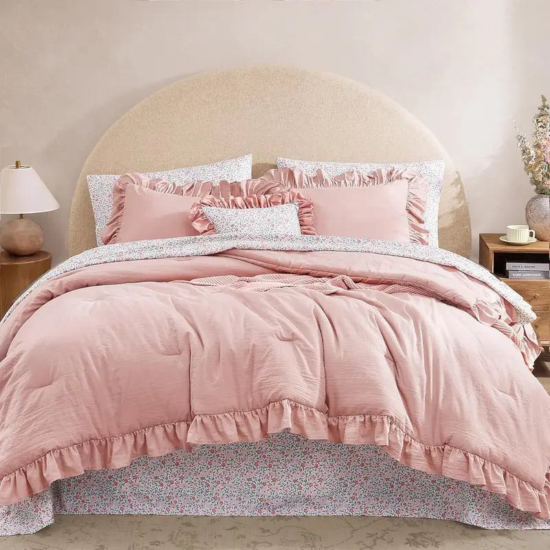 Modern Farmhouse 7Pcs Microfiber Comforter Set