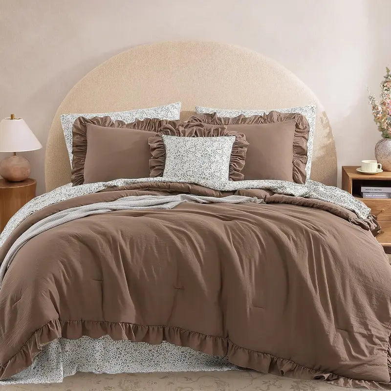 Modern Farmhouse 7Pcs Microfiber Comforter Set