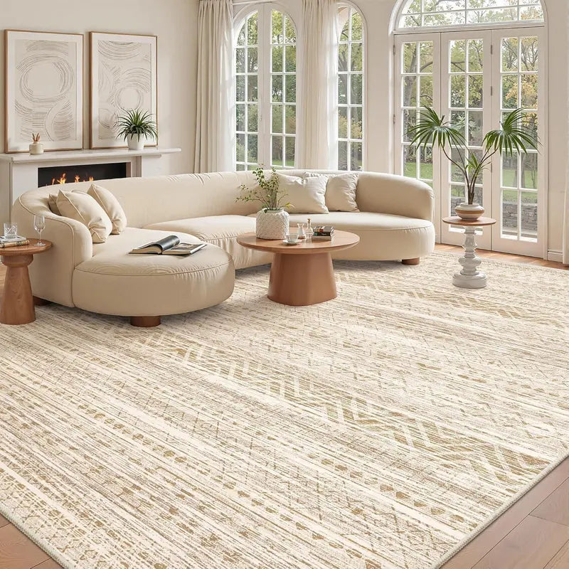 Art&Tuft Vintage Beige Washable Non-Slip Rug