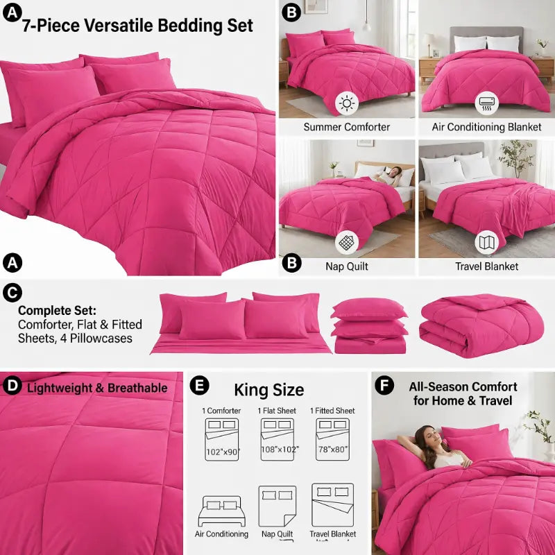 7-Piece Quilted Comforter Set Full/Queen/King
