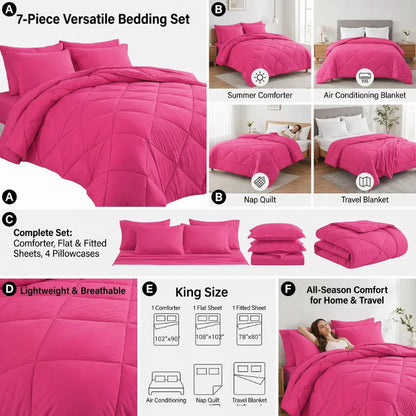 7-Piece Quilted Comforter Set Full/Queen/King