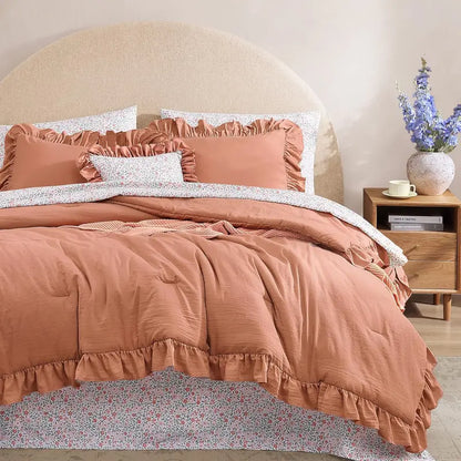 Modern Farmhouse 7Pcs Microfiber Comforter Set