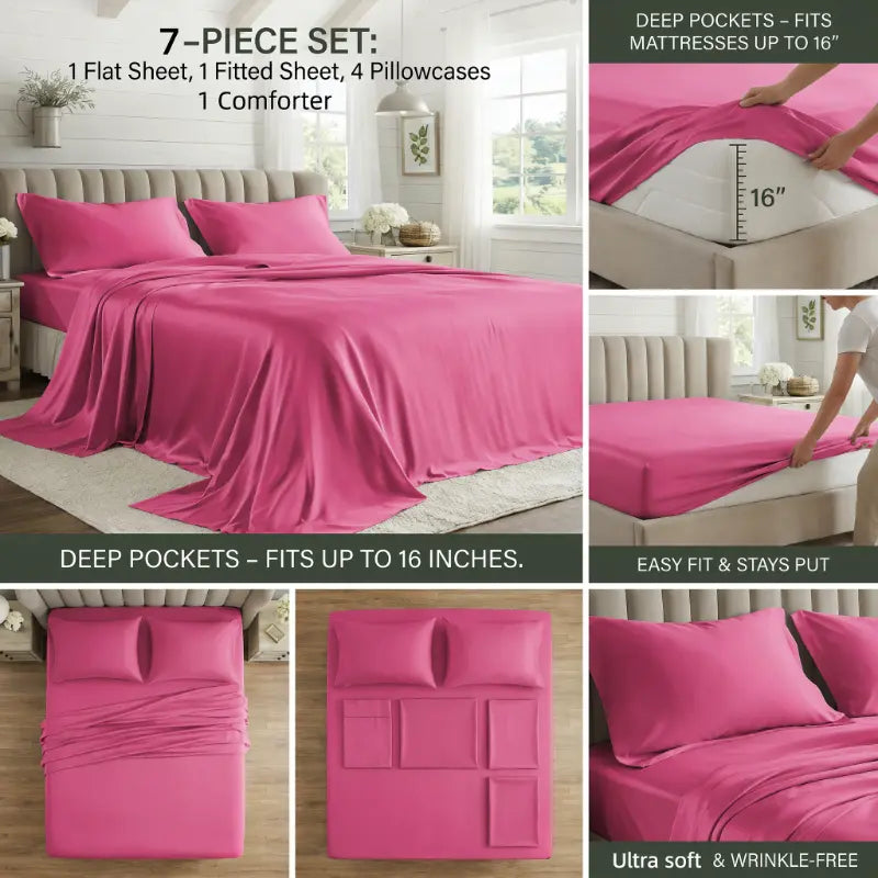 7-Piece Quilted Comforter Set Full/Queen/King