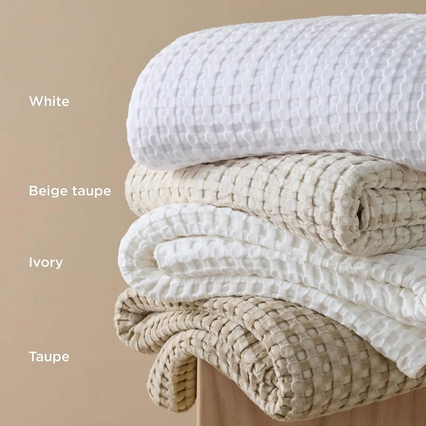 Cooling Cotton Waffle Blanket - Lightweight & Stylish
