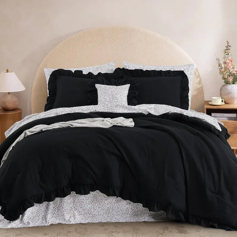 Modern Farmhouse 7Pcs Microfiber Comforter Set