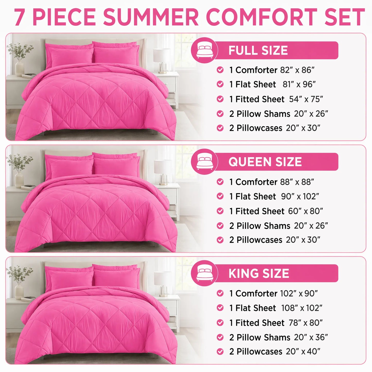 7-Piece Quilted Comforter Set Full/Queen/King