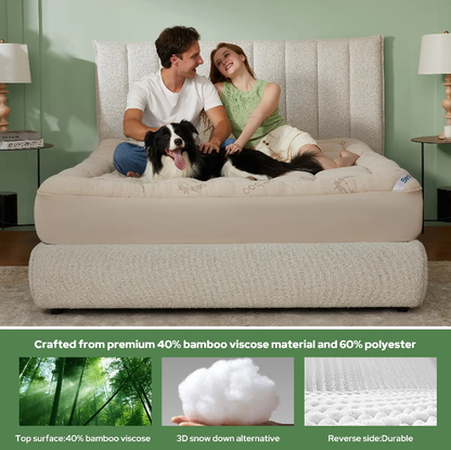 ☁️Cooling Mattress Topper for Back Pain - Extra Thick Fitted Sheet