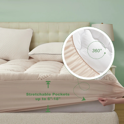 ☁️Cooling Mattress Topper for Back Pain - Extra Thick Fitted Sheet