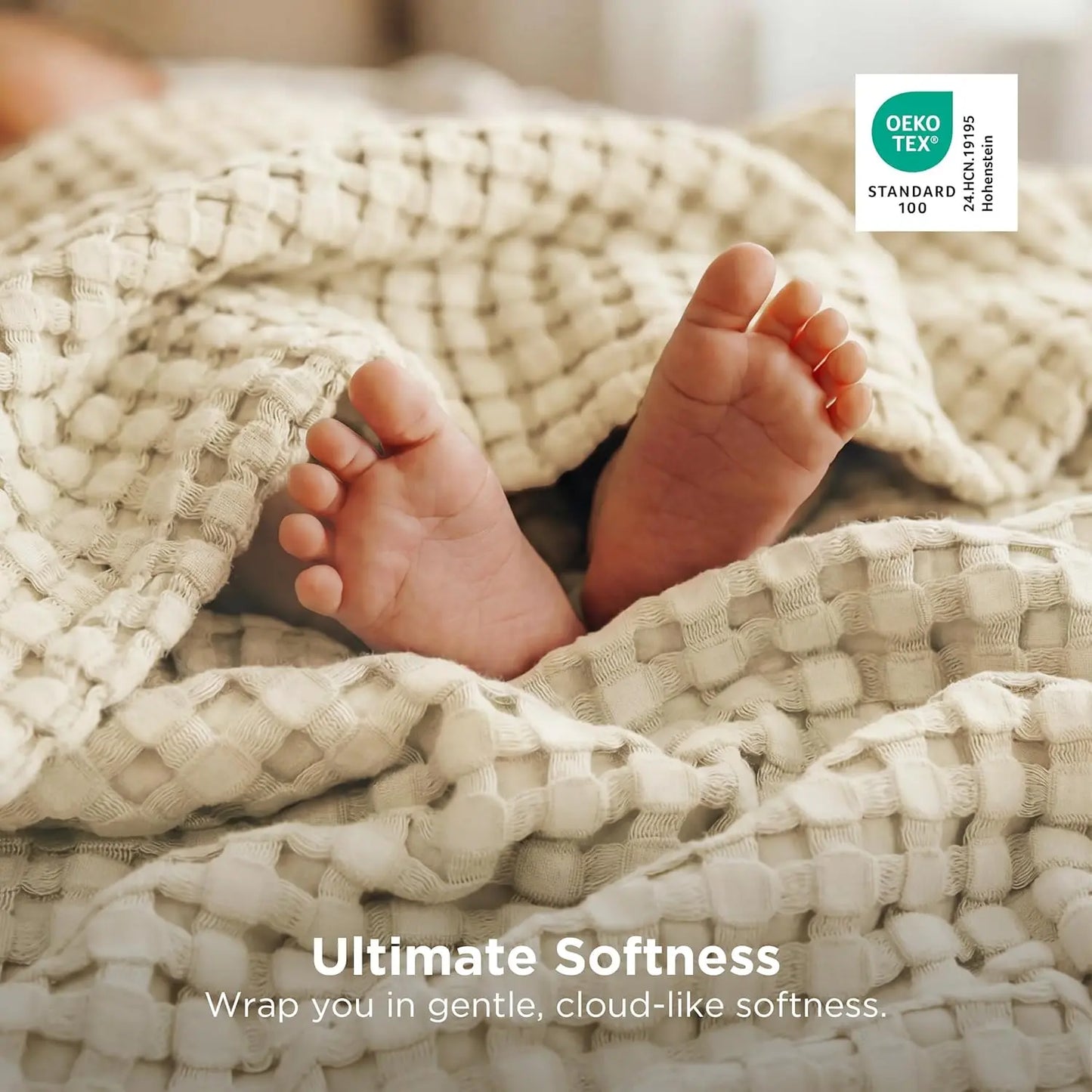 Cooling Cotton Waffle Blanket - Lightweight & Stylish