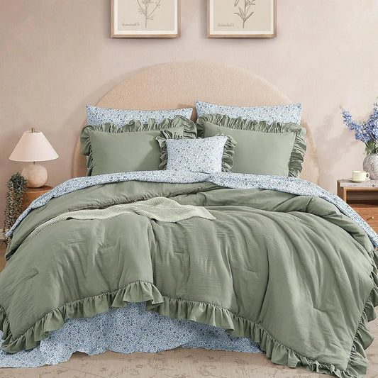 Modern Farmhouse 7Pcs Microfiber Comforter Set