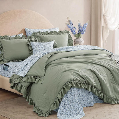Modern Farmhouse 7Pcs Microfiber Comforter Set