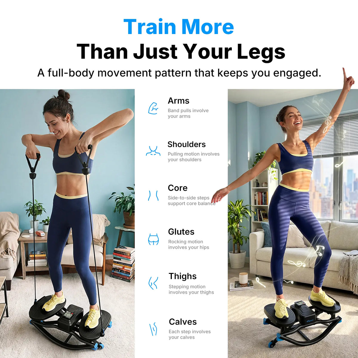 Rocking Stepper Ski Machine - 330 lbs Capacity
