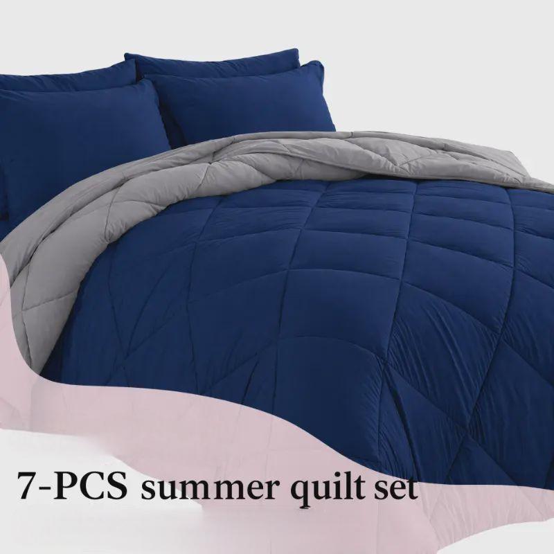 7-Piece Quilted Comforter Set Full/Queen/King