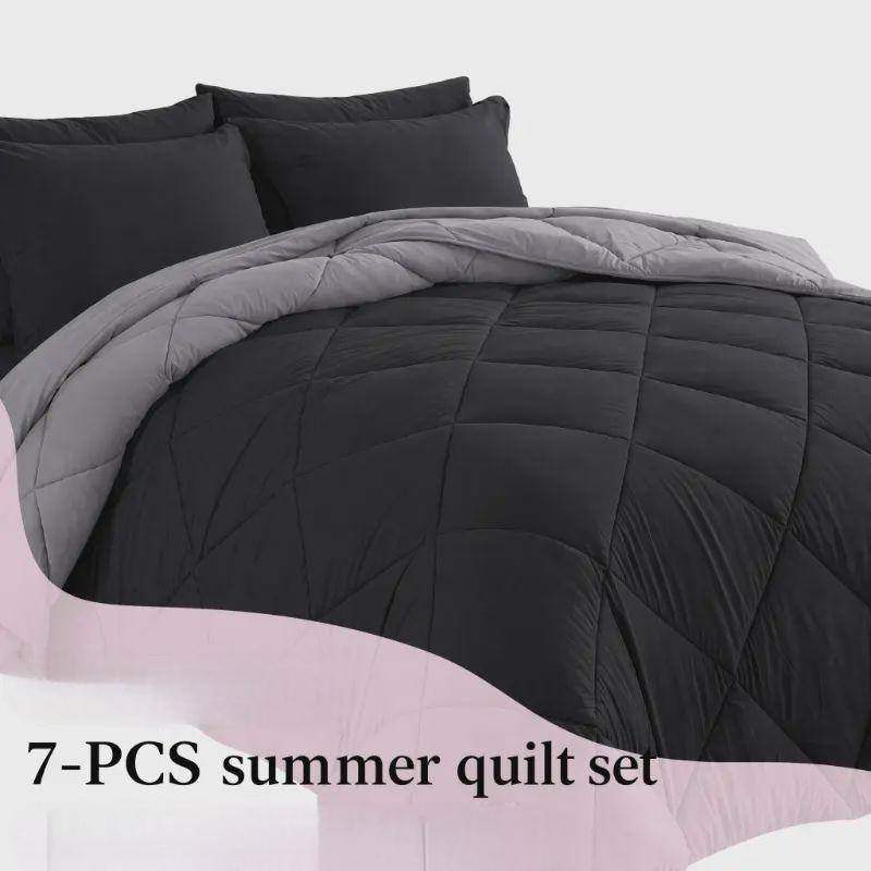 7-Piece Quilted Comforter Set Full/Queen/King