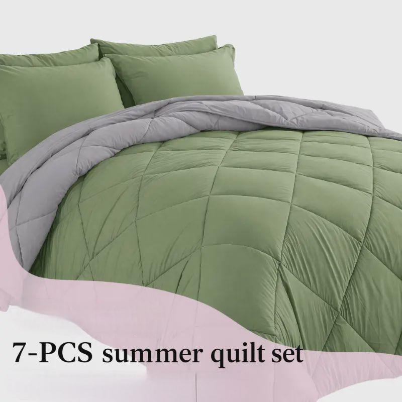 7-Piece Quilted Comforter Set Full/Queen/King