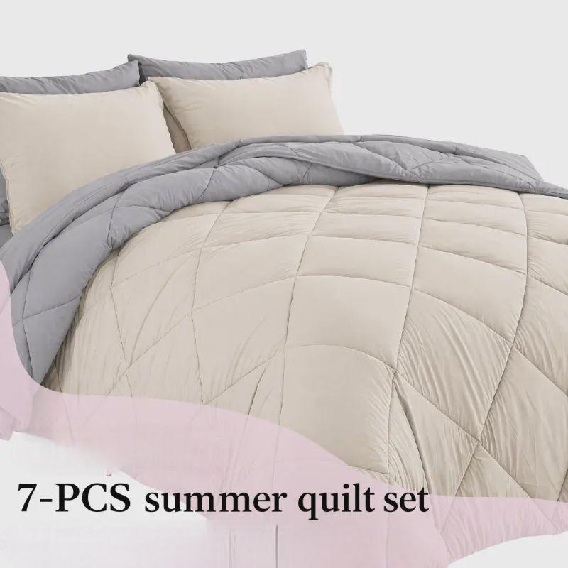 7-Piece Quilted Comforter Set Full/Queen/King