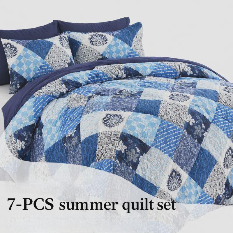 7-Piece Quilted Comforter Set Full/Queen/King