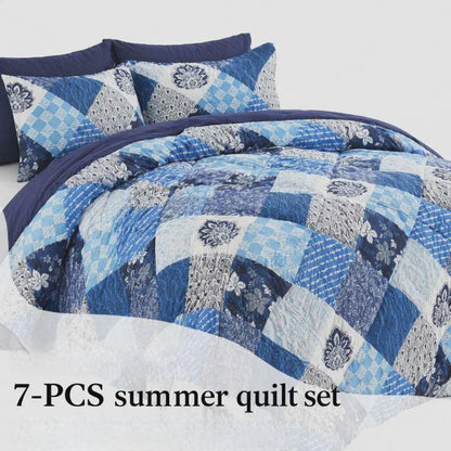 7-Piece Quilted Comforter Set Full/Queen/King