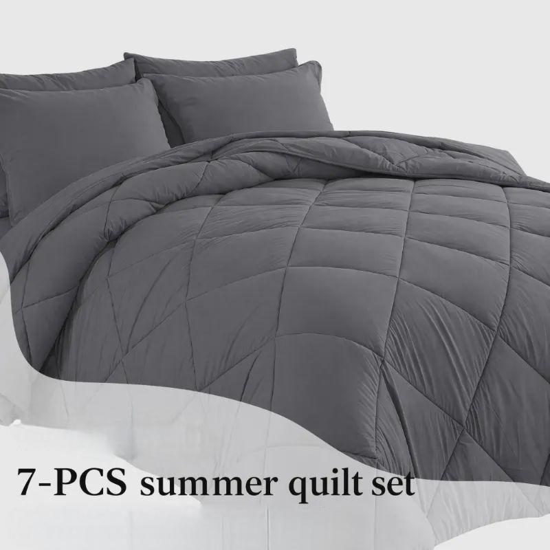 7-Piece Quilted Comforter Set Full/Queen/King